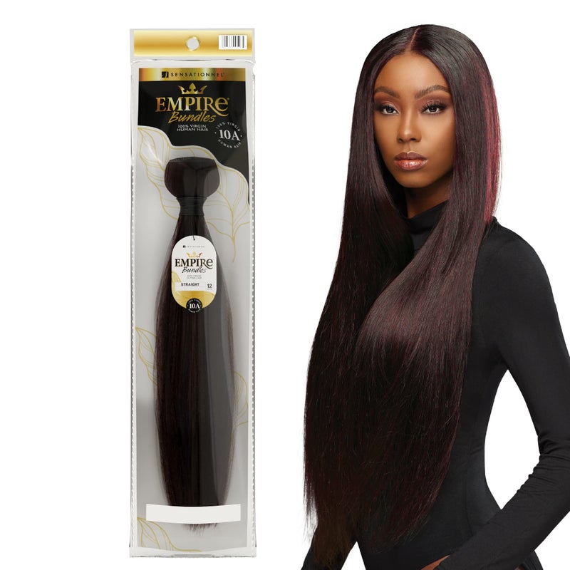 Sensationnel Empire Bundles Straight 10a Tangle Shed Free Human Hair for Weaving and Sew in Styles  1 pack 12 inch NATURAL